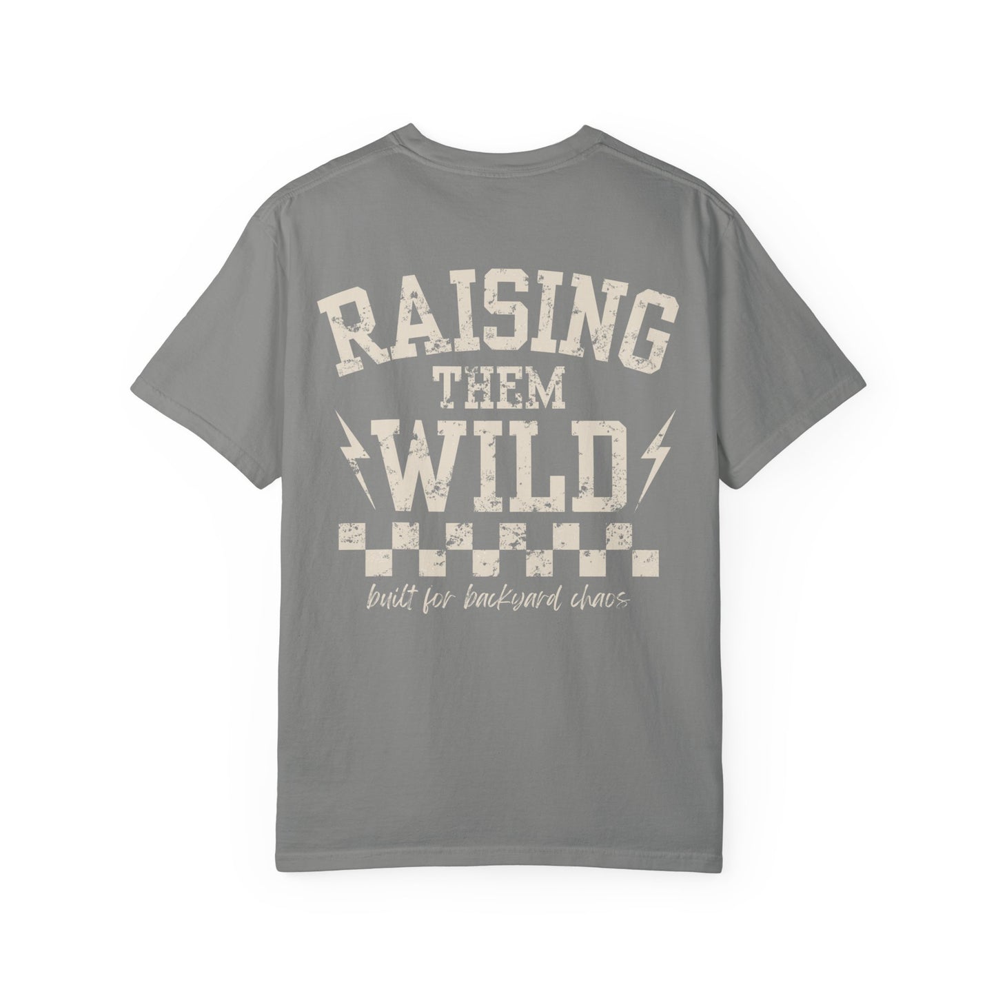 Chaos Crew Tee – Raising Them Wild Shirt | Trendy Father’s Day Shirt | Vintage Dad Graphic Tee | Backyard Chaos Dad Shirt