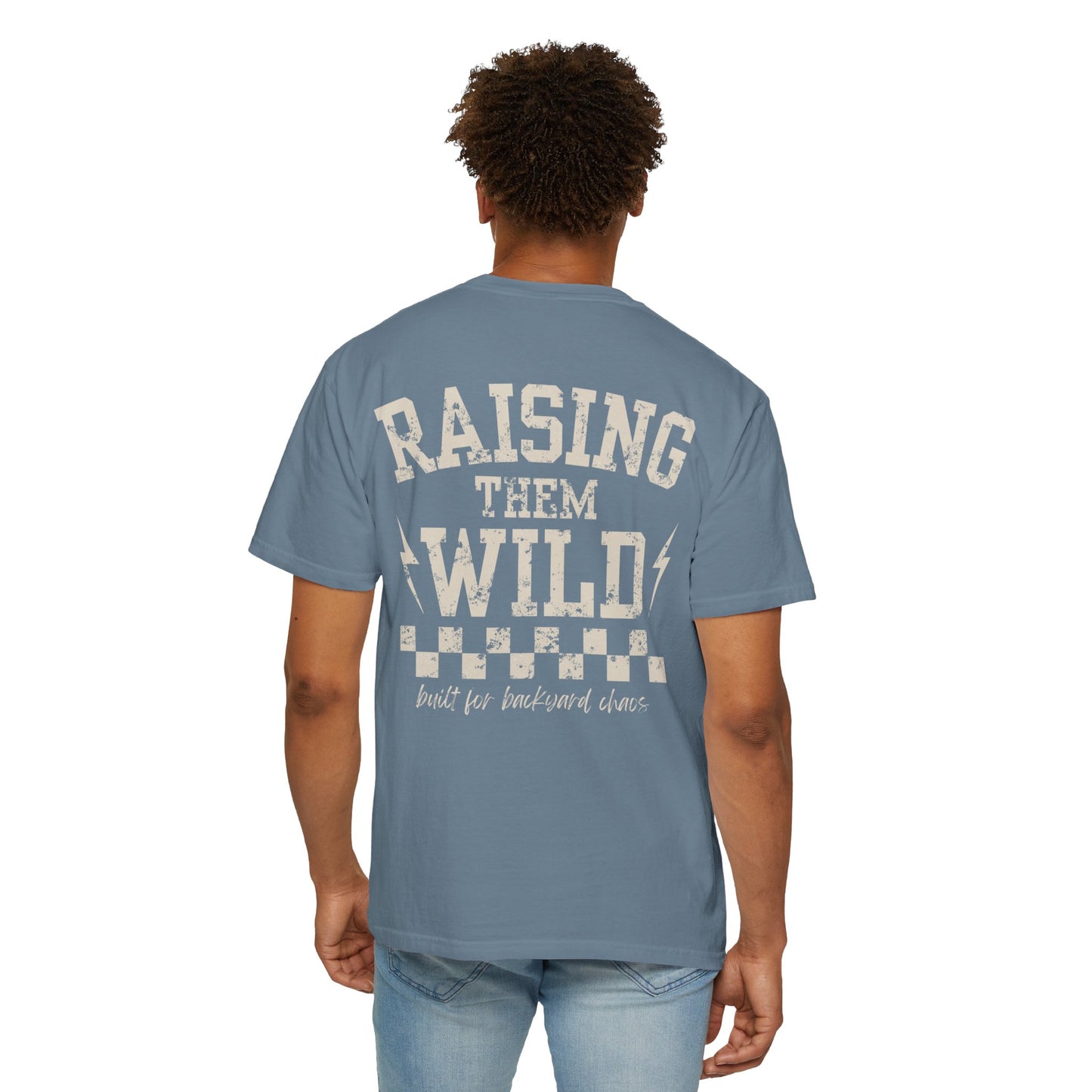 Chaos Crew Tee – Raising Them Wild Shirt | Trendy Father’s Day Shirt | Vintage Dad Graphic Tee | Backyard Chaos Dad Shirt
