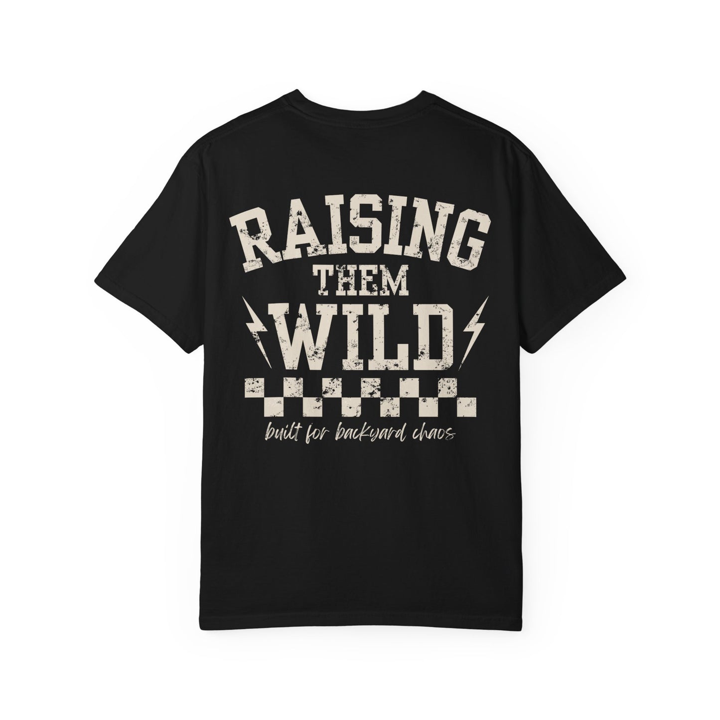 Chaos Crew Tee – Raising Them Wild Shirt | Trendy Father’s Day Shirt | Vintage Dad Graphic Tee | Backyard Chaos Dad Shirt