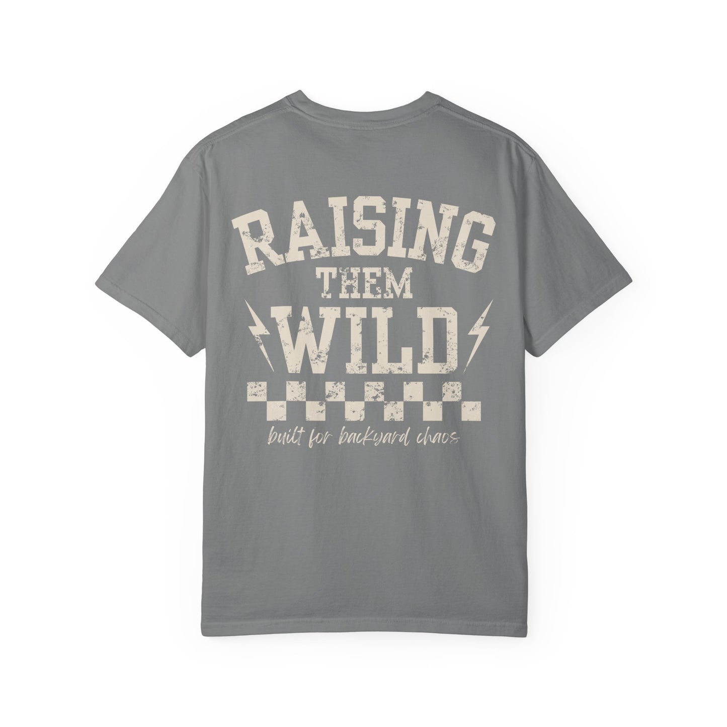 Chaos Crew Tee – Raising Them Wild Shirt | Trendy Father’s Day Shirt | Vintage Dad Graphic Tee | Backyard Chaos Dad Shirt