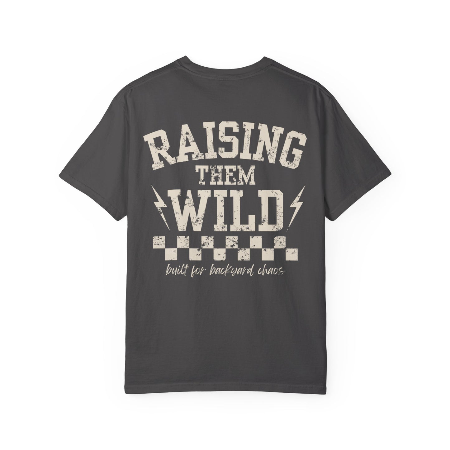 Chaos Crew Tee – Raising Them Wild Shirt | Trendy Father’s Day Shirt | Vintage Dad Graphic Tee | Backyard Chaos Dad Shirt