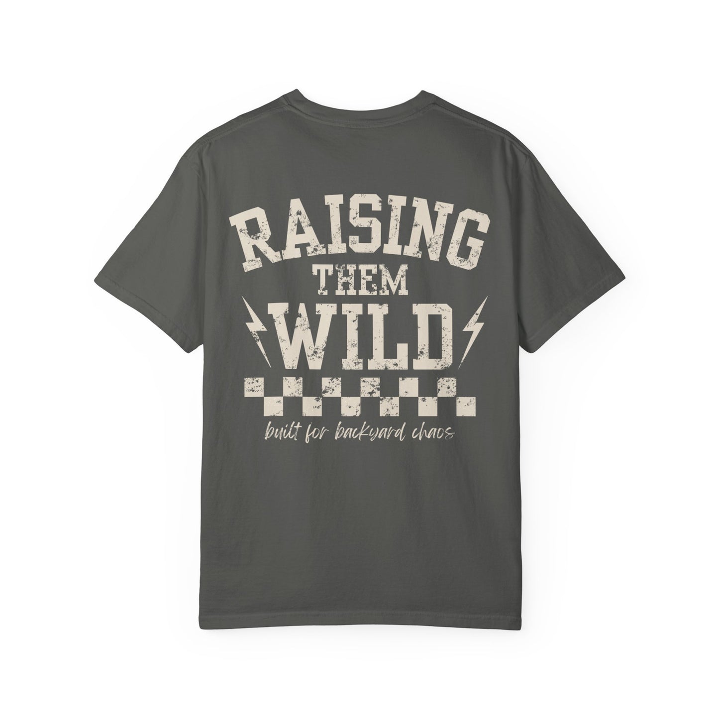 Chaos Crew Tee – Raising Them Wild Shirt | Trendy Father’s Day Shirt | Vintage Dad Graphic Tee | Backyard Chaos Dad Shirt