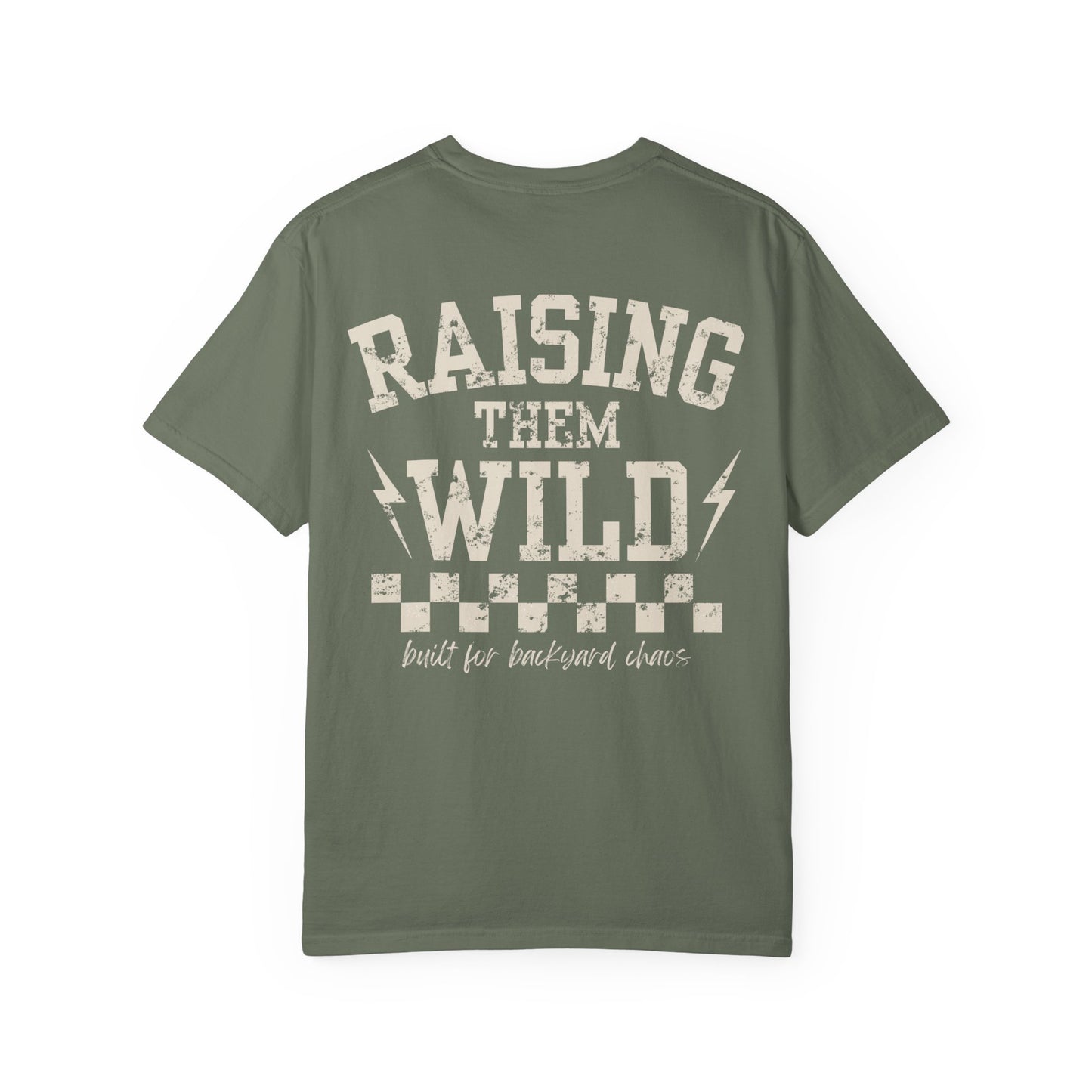 Chaos Crew Tee – Raising Them Wild Shirt | Trendy Father’s Day Shirt | Vintage Dad Graphic Tee | Backyard Chaos Dad Shirt