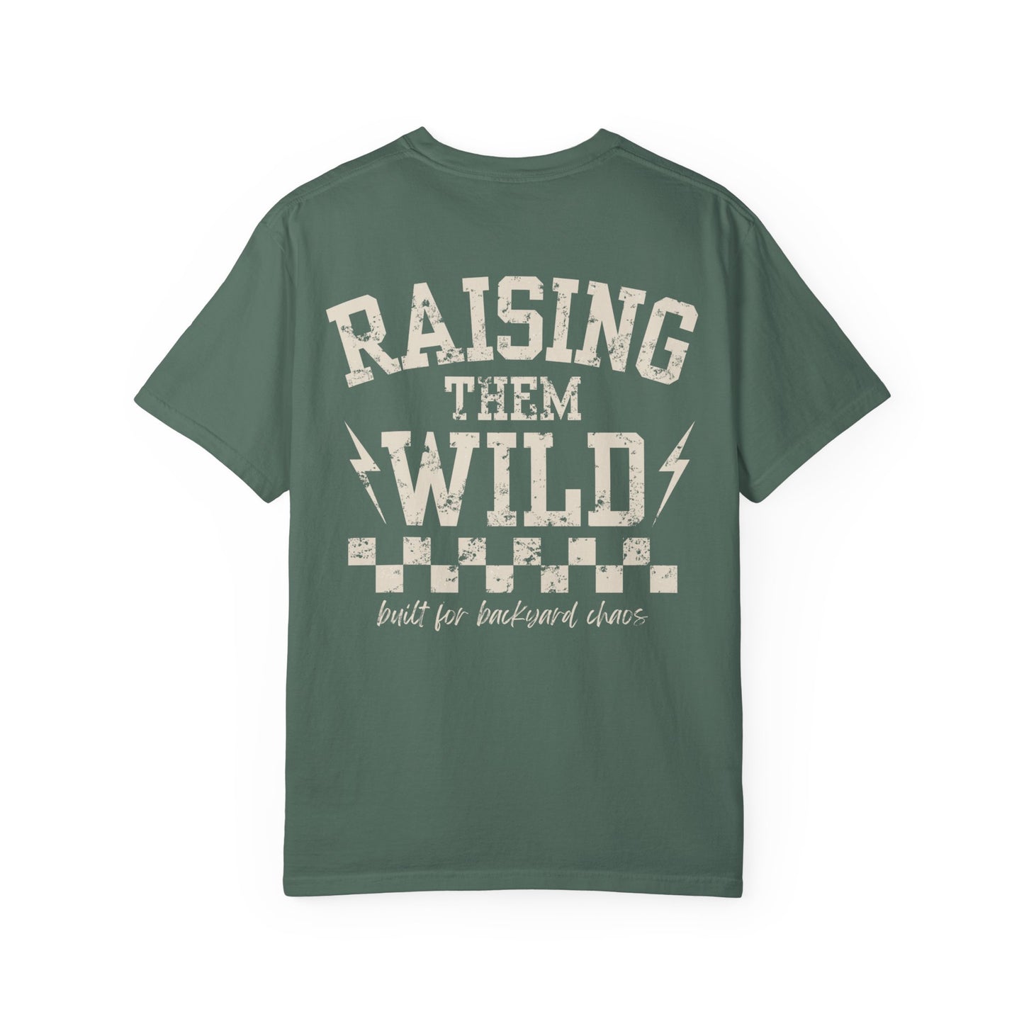 Chaos Crew Tee – Raising Them Wild Shirt | Trendy Father’s Day Shirt | Vintage Dad Graphic Tee | Backyard Chaos Dad Shirt