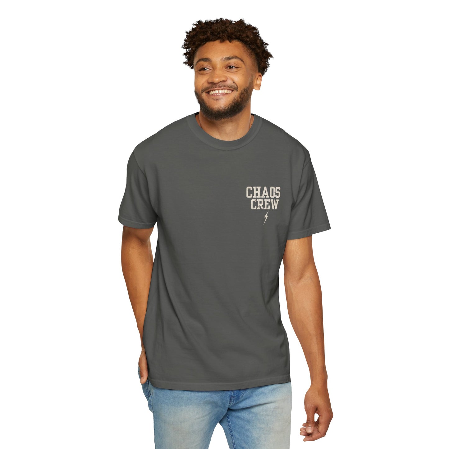 Chaos Crew Tee – Raising Them Wild Shirt | Trendy Father’s Day Shirt | Vintage Dad Graphic Tee | Backyard Chaos Dad Shirt