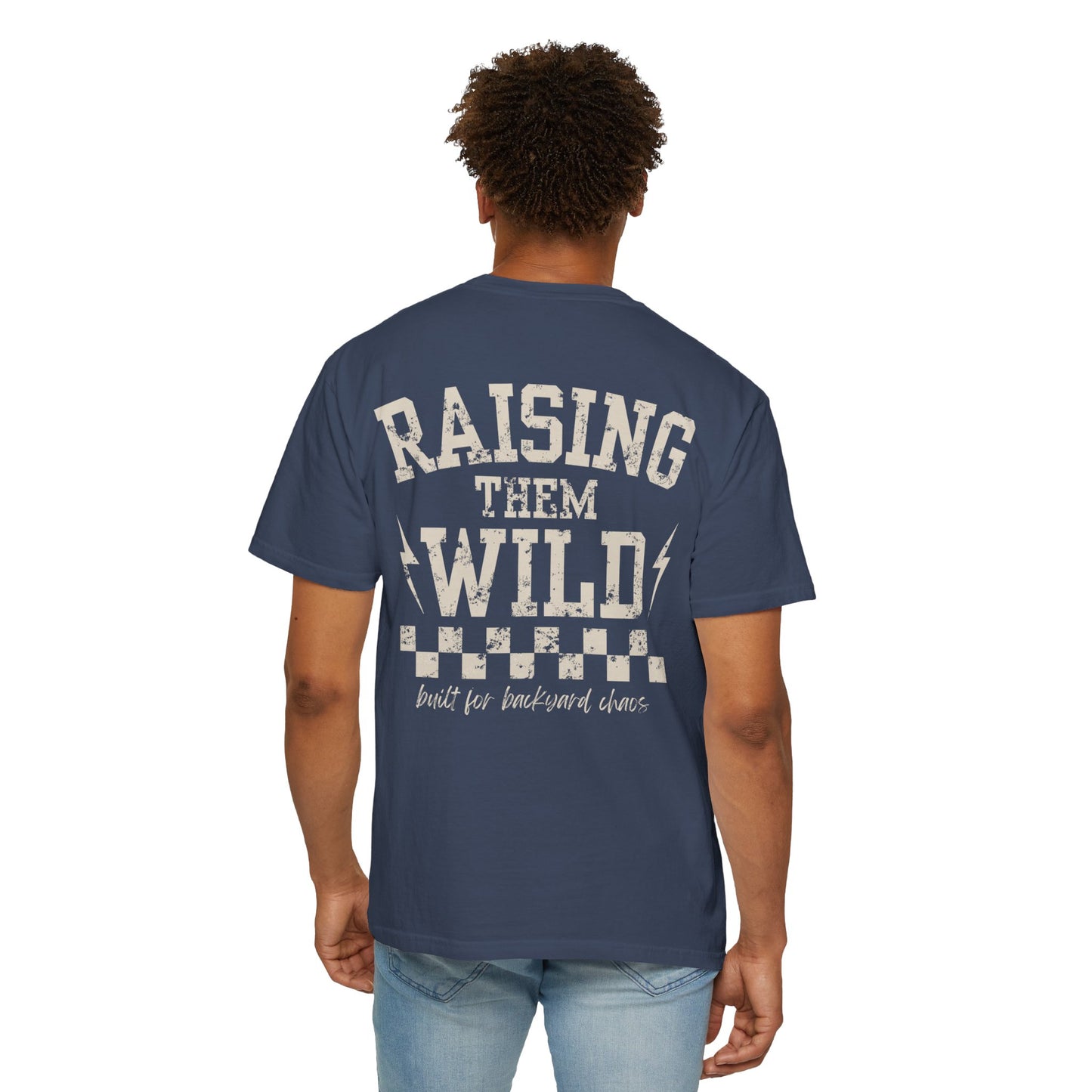 Chaos Crew Tee – Raising Them Wild Shirt | Trendy Father’s Day Shirt | Vintage Dad Graphic Tee | Backyard Chaos Dad Shirt